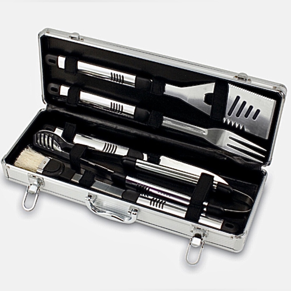 KORBEL Picnic Time 5-Piece Platinum Fiero BBQ Tool Set